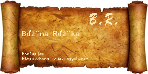Bóna Réka névjegykártya