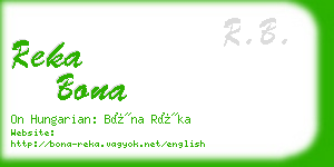 reka bona business card